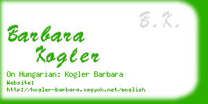 barbara kogler business card